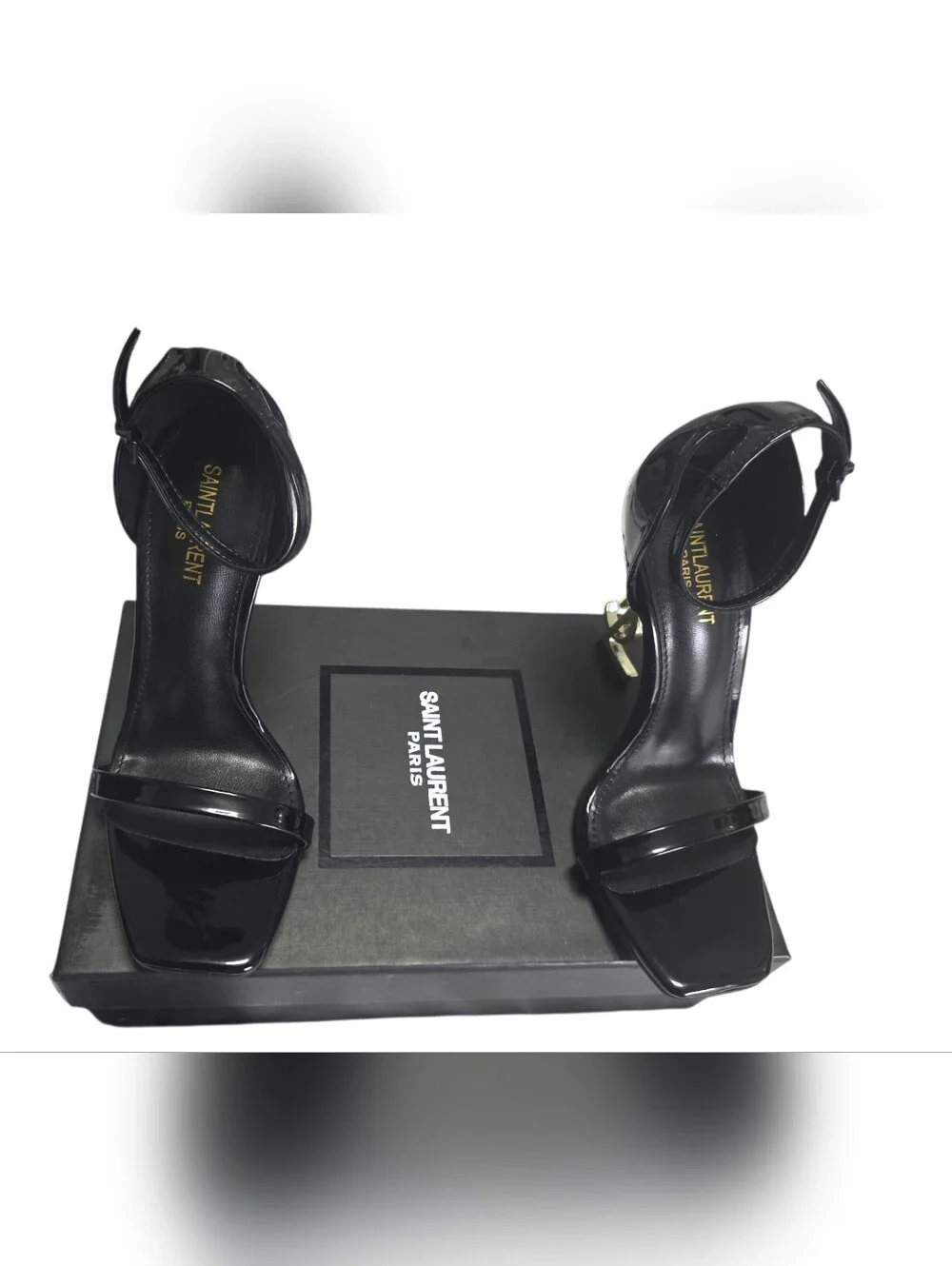 Yves Saint Laurent YSL Gold Logo “Opyum” Heels Size 36 - Picture 6 of 6